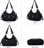 Large Purses and Handbags for Women Washed Faux Leather Crossbody Hobo Satchel Shoulder Handbag Tote Purse