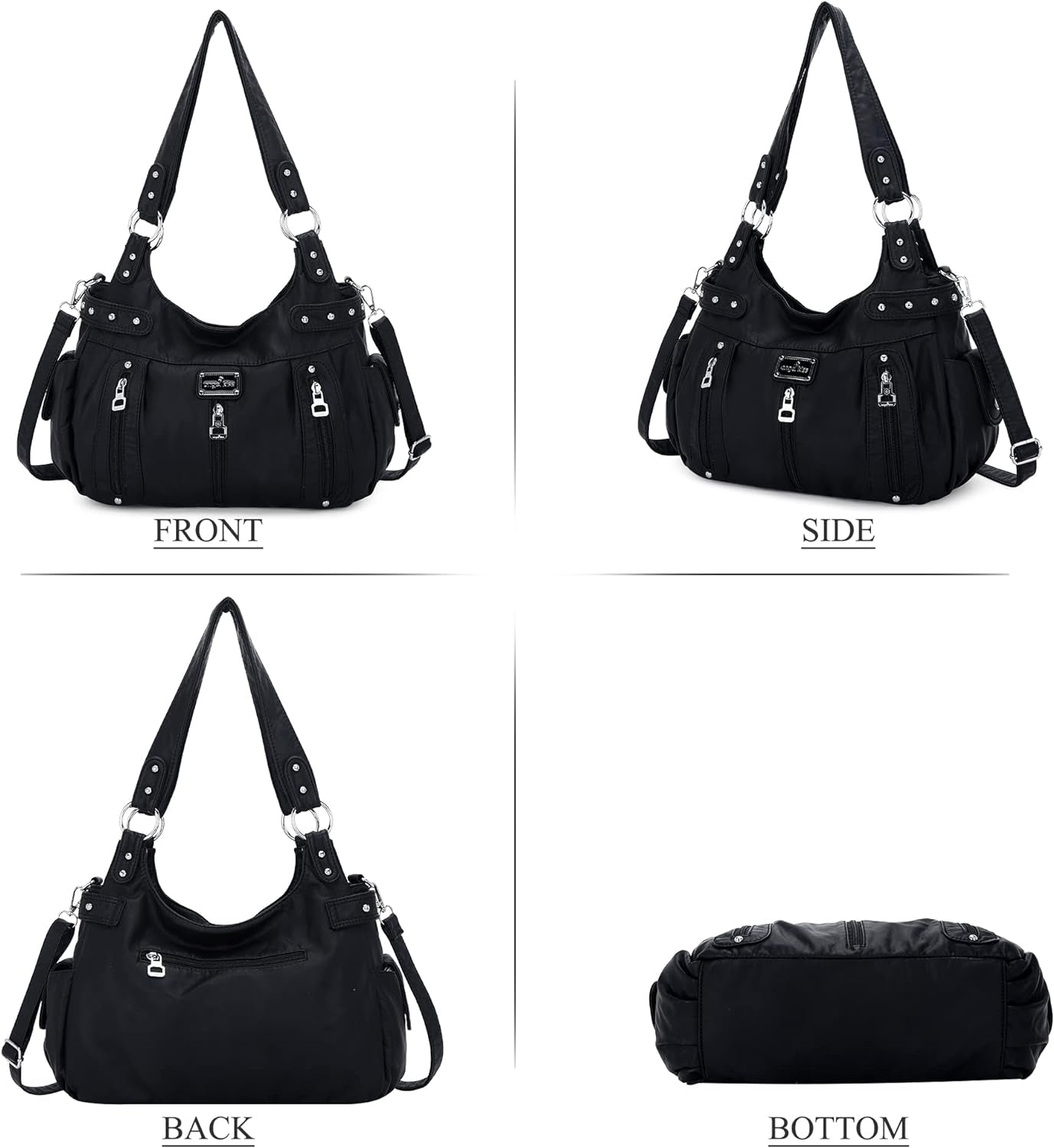 Large Purses and Handbags for Women Washed Faux Leather Crossbody Hobo Satchel Shoulder Handbag Tote Purse