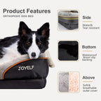 Large Memory Foam Dog Bed, Orthopedic Dog Bed & Sofa with Removable Washable Cover and Squeaker Toy as Gift