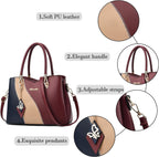 Purses and Handbags for Women Tote PU Leather Ladies Satchel Top Handle Crossbody Shoulder Bag | PU Leather