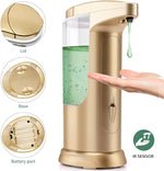 Automatic Soap Dispenser Touchless Sensor - Electric Liquid Soap Dispenser Hand Free with Adjustable Volume Switches for Kitchen Bathroom Countertop Shower Hotel