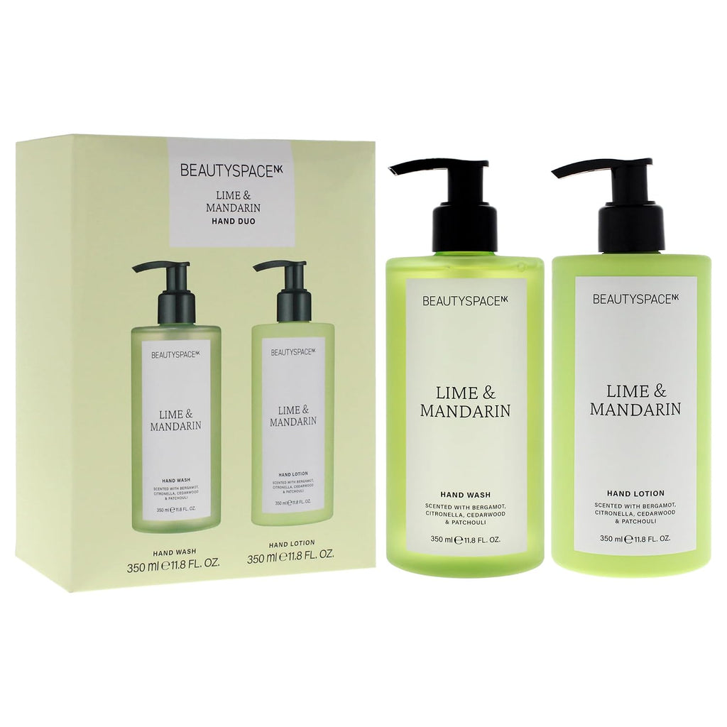 Spacenk  Lime and Mandarin Hand Wash and Lotion Duo - Hydrating, Nourishing for Soft Hands - Vegan, Cruelty Free for All Skin Types - 2 Pc
