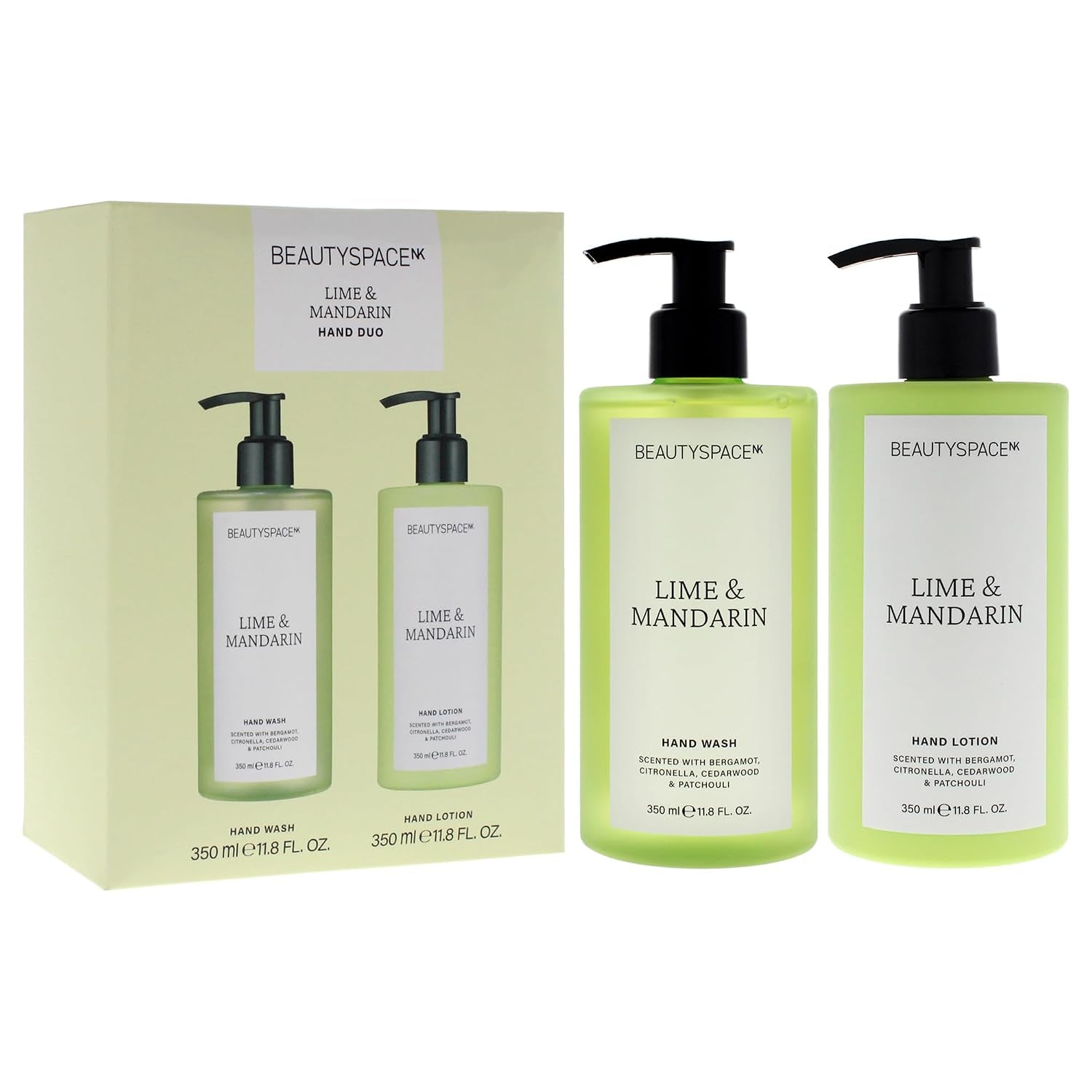 Spacenk  Lime and Mandarin Hand Wash and Lotion Duo - Hydrating, Nourishing for Soft Hands - Vegan, Cruelty Free for All Skin Types - 2 Pc