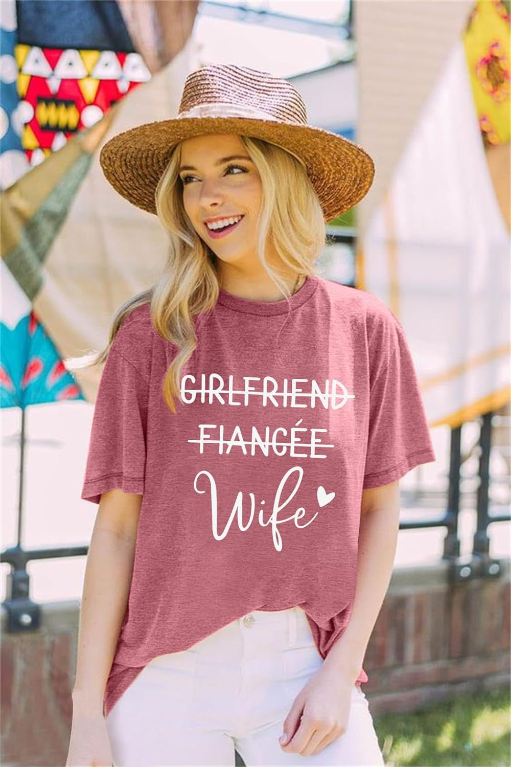 Girlfriend Fiancee Wife Shirt Women Bride Honeymoon Gift | Wifey Shirt for Women Bride Tshirt Vacation Tees Valentine Gift