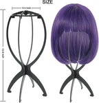 3 Pack Wig Stand Holder, Portable Collapsible Wig Holder for Multiple Wigs, Durable Wig Stands for Women Wig Drying Stand Travel Wig Holder Stand Wigs Display Stand Tool (Black)