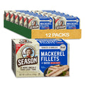 Mackerel in Water - Skinless & Boneless, No Salt Added, Wild Caught, Keto Snacks, Canned Mackerel Fillets, Full of Vitamins, Low in Mercury, Kosher, Non-Gmo, 20G of Protein - 4.37 Oz, 12-Pack
