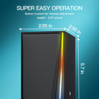 Computer Speakers, Desktop Speakers with Various Colorful LED, Gaming Speakers with Volume Control,For PC, AC Adapter Powered and 3.5Mm Aux-In Computer Speakers