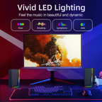 Computer Speakers, Desktop Speakers with Various Colorful LED, Gaming Speakers with Volume Control,For PC, AC Adapter Powered and 3.5Mm Aux-In Computer Speakers
