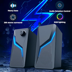 Computer Speakers, PC Gaming Speakers with Enhanced Bass and Volume Control, Stereo 2.0 USB Powered 3.5Mm Aux Multimedia Speakers for Laptop/Desktop/Tablets/Phone