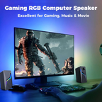 Computer Speakers, PC Gaming Speakers with Enhanced Bass and Volume Control, Stereo 2.0 USB Powered 3.5Mm Aux Multimedia Speakers for Laptop/Desktop/Tablets/Phone