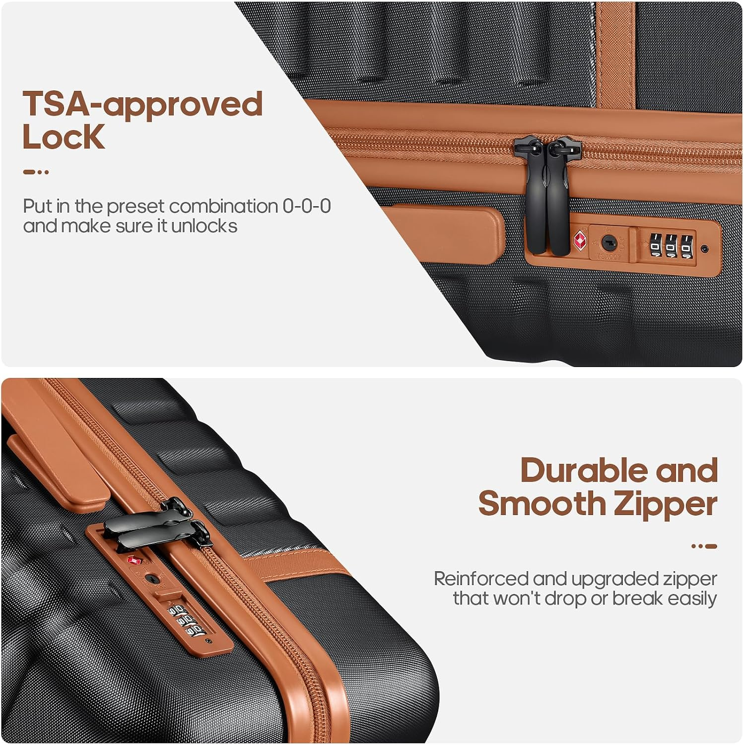 Luggage Sets 3Piece, Carry on Luggage 20In Suitcase Set with Backpack | Carry on Suitcase with Spinner Wheels,Pc Durable Hardside with TSA Lock,Ykk Zippers,22X14X9 Airline Approved for Travel