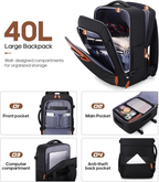 Luggage Sets 3Piece, Carry on Luggage 20In Suitcase Set with Backpack | Carry on Suitcase with Spinner Wheels,Pc Durable Hardside with TSA Lock,Ykk Zippers,22X14X9 Airline Approved for Travel