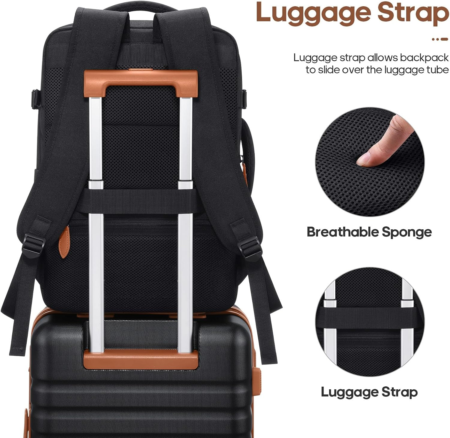 Luggage Sets 3Piece, Carry on Luggage 20In Suitcase Set with Backpack | Carry on Suitcase with Spinner Wheels,Pc Durable Hardside with TSA Lock,Ykk Zippers,22X14X9 Airline Approved for Travel