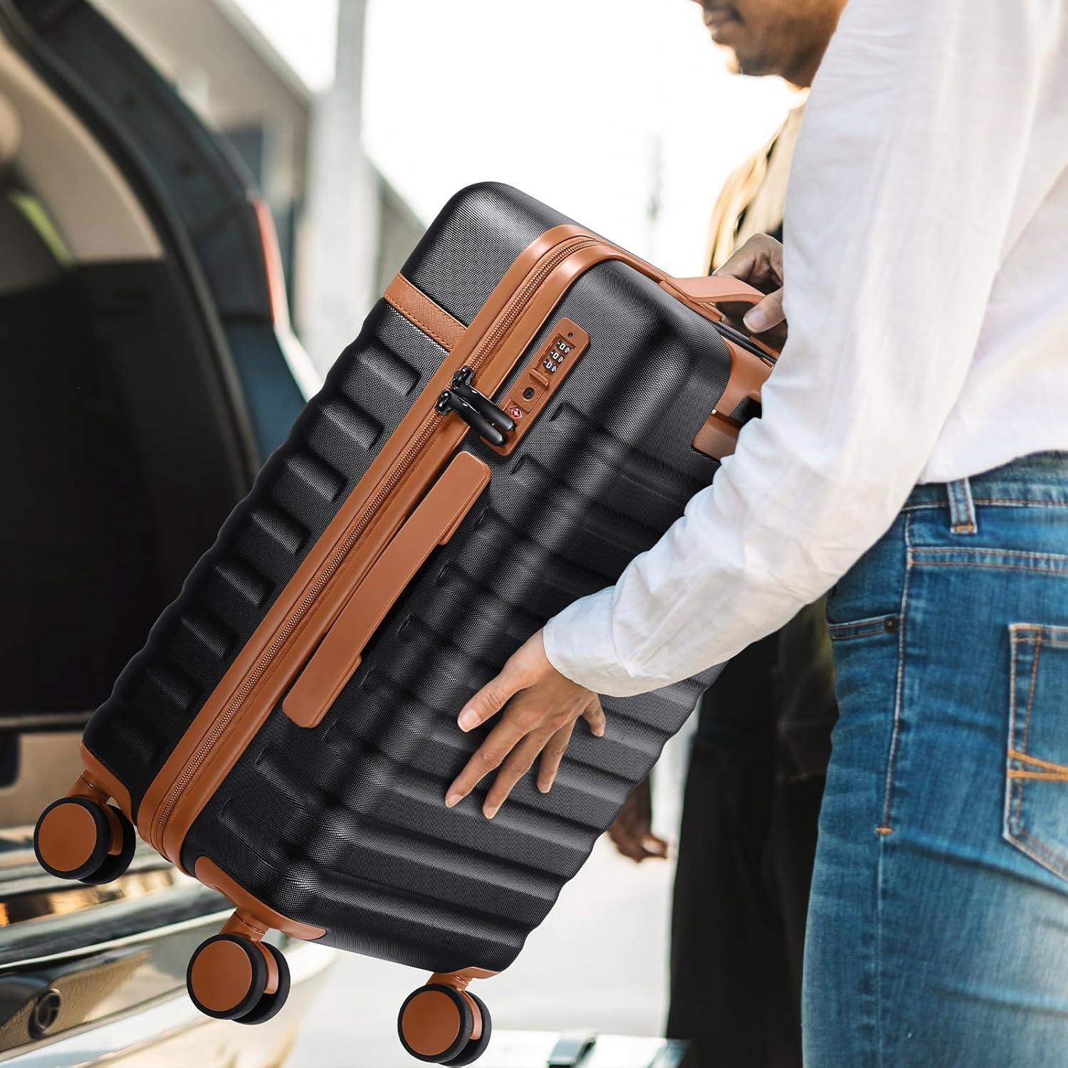 Luggage Sets 3Piece, Carry on Luggage 20In Suitcase Set with Backpack | Carry on Suitcase with Spinner Wheels,Pc Durable Hardside with TSA Lock,Ykk Zippers,22X14X9 Airline Approved for Travel