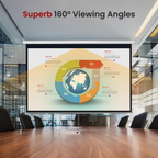 Manual Pull-Down Projector Screen - Universal 84-Inch Roll-Down Retractable Manual Projection Screen W/ Auto-Locking, Adjustable Screen Height, Black Masking Border - 50.3” X 67.3”