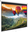 Manual Pull-Down Projector Screen - Universal 84-Inch Roll-Down Retractable Manual Projection Screen W/ Auto-Locking, Adjustable Screen Height, Black Masking Border - 50.3” X 67.3”