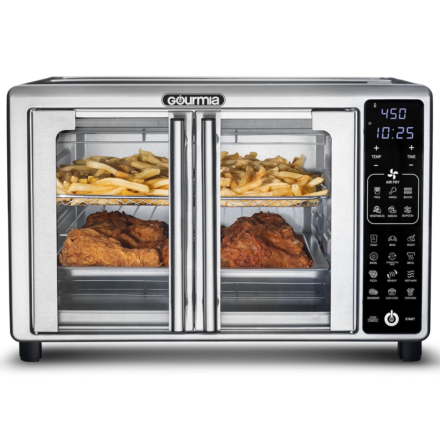 New  6-Slice Digital Toaster Oven Air Fryer with 19 One-Touch Presets, Stainless Steel