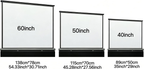 New Portable Mobile 50 Inch Projector Screen Pull Down, 16:9 Projector Screen Retractable Tabletop Screen Tripod Stand for Home Theater Meeting Room, School Indoor Outdoor Ceiling Wall Mount Upgrade