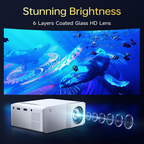 Projector with Wifi and Bluetooth, [Native 1080P Upgrade 240 ANSI]  Portable Projector, Mini Movie Projector for Outdoor Use, Bedroom Ceiling Video Projector Compatible with Phone/Tv Stick/Pc/Ps5