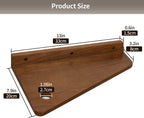 Floating Nightstand Set of 2 Walnut Bedside Shelf for Small Spaces | Wall Mounted Bedside Table with Cable Hole, Wooden Versatile Storage Organizer for Bedroom, Trapezoidal Design, Space Saving