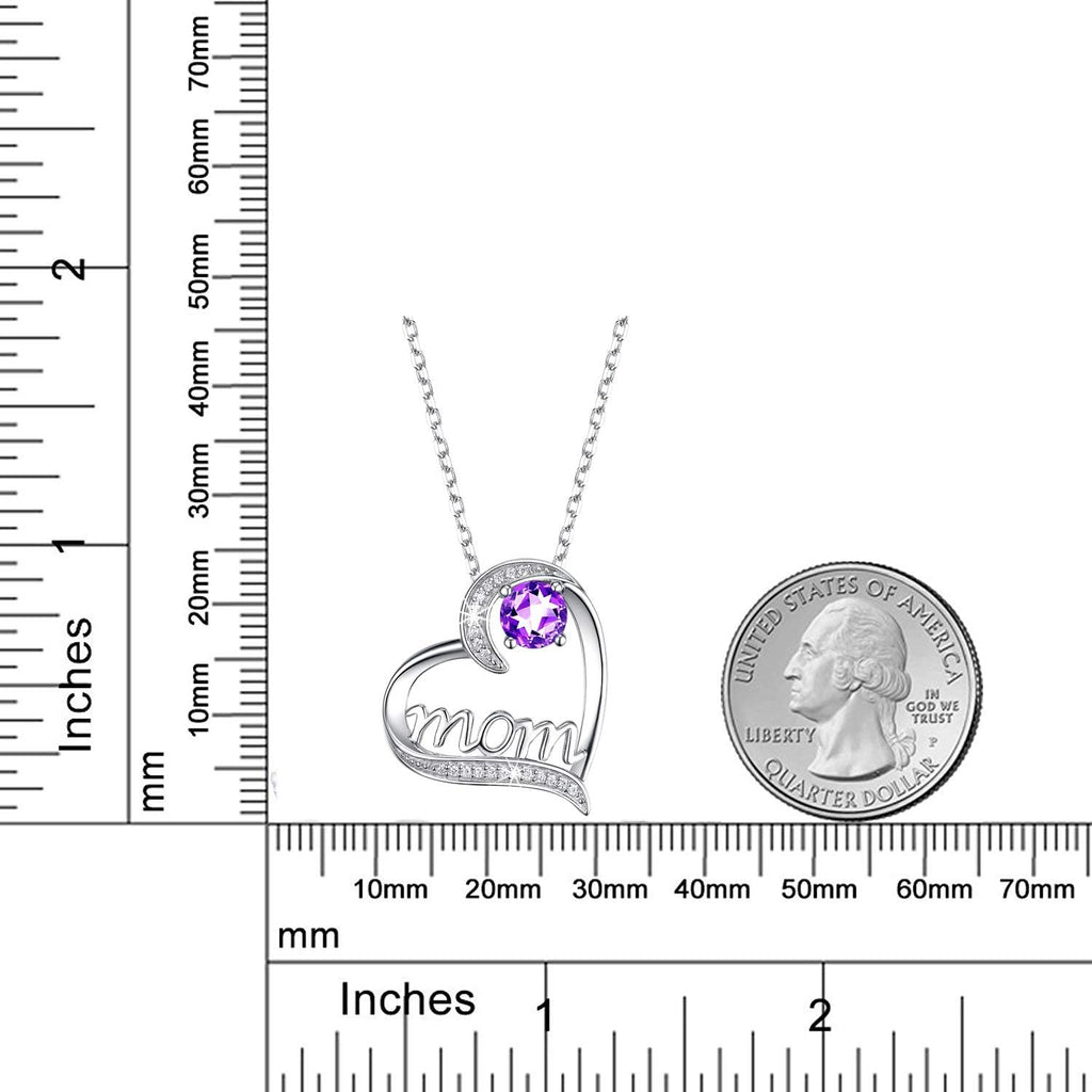Birthday Gifts for Women 925 Sterling Silver Mom Necklace August September Birthstones Necklace Peridot Blue Sapphire and More Stones Jewelry for Her Love Heart Pendant Necklace