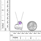 Birthday Gifts for Women 925 Sterling Silver Mom Necklace August September Birthstones Necklace Peridot Blue Sapphire and More Stones Jewelry for Her Love Heart Pendant Necklace