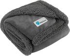 Dog Blanket for Small Medium Dogs Cats Puppies Kittens, Soft Sherpa Fleece Pet Blanket Throw, Reversible Plush Couch Cover Protector Crate Carrier Chair Machine Washable, 40X29, Solid Dark Gray