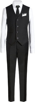 Boys Formal Suit Set 5 Pieces Slim Fit Ring Bearer Outfit