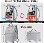 Lunch Backpack for Women,15.6 Inch Laptop Backpacks for Womens Back Pack, Travel Backpacks,Work Backpack for Women (Gray)