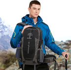 40L Hiking Backpack, Lightweight Camping Daypack with Rain Cover | Water-Resistant Rip-Stop Nylon, Multi-Pockets, Survival Whistle. Ideal for Men, Women, Travel, Trekking