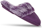 Womens Comfy Faux Fur House Slipper Scuff Memory Foam Slip on Anti-Skid Soleslipper