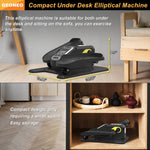 Under Desk Elliptical Machine, Electric Ellipse Leg Exerciser for Senior, Quiet and Compact Electric Seated Pedal Exerciser for Home with Display Monitor, Remote Control and 12 Adjustable Speeds