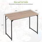 | 39 Inch Computer Desk | Nature | Sturdy Office Desk | Metal Frame, Adjustable Feet | Water-Resistant, Scratchproof Surface | Writing Table for Home Office or Study | Pack of 1