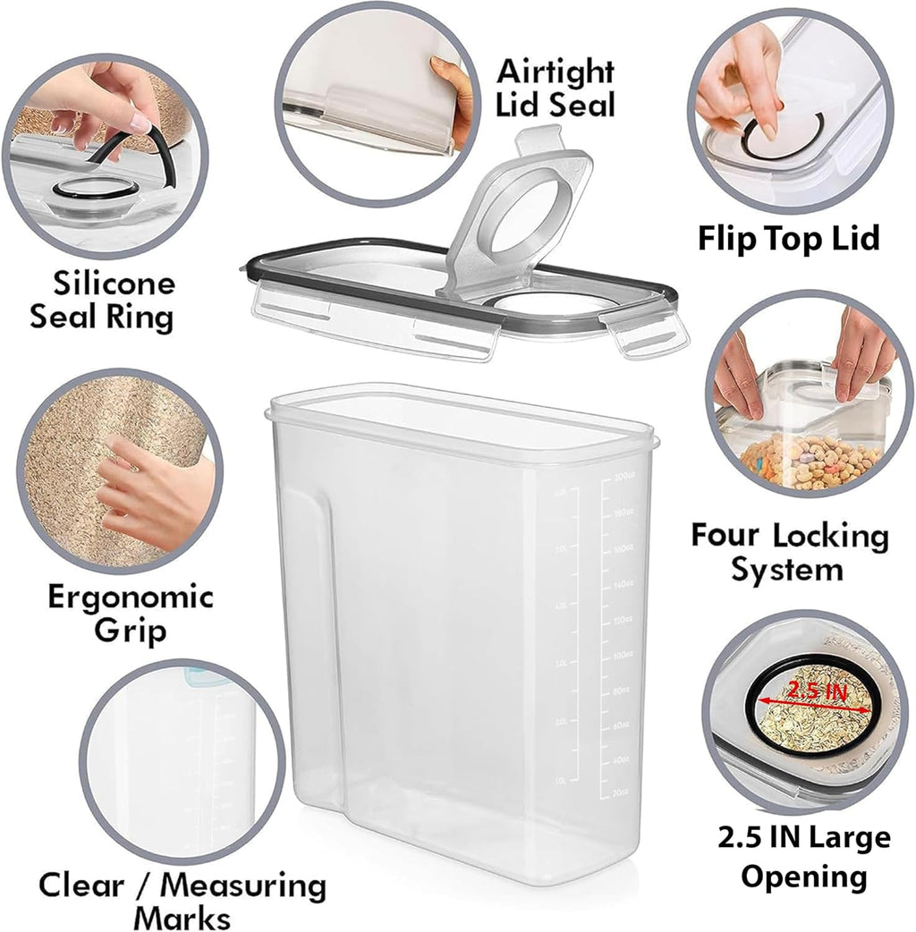 2 PC (9.5L | 321 Oz) Extra Large Bulk Food Storage Containers & 2 Pack (6.3L / 213OZ) EXTRA Large Airtight Cereal Storage Containers Bpa-Free Plastic Container for Flour, Sugar, Cereal & Pasta