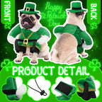 St. Patrick'S Day Dog Costume Walking Leprechaun Dog Outfit with Arms Irish Day Holiday Pet Clothes Cosplay Accessories for Cat Doggy Pet(L)