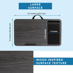 Home Office Lap Desk – Gray Woodgrain, Fits 15.6” Laptops