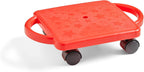 Red Indoor Scooter Board with Handles, Sit down Floor Scooter, Gym Activities for Kids, Indoor Sport Recess Games, Physical Education Equipment, Gross Motor Toy