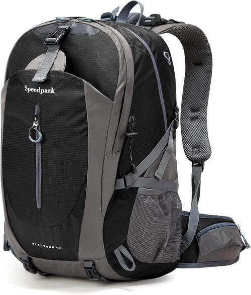 40L Hiking Backpack, Lightweight Camping Daypack with Rain Cover | Water-Resistant Rip-Stop Nylon, Multi-Pockets, Survival Whistle. Ideal for Men, Women, Travel, Trekking