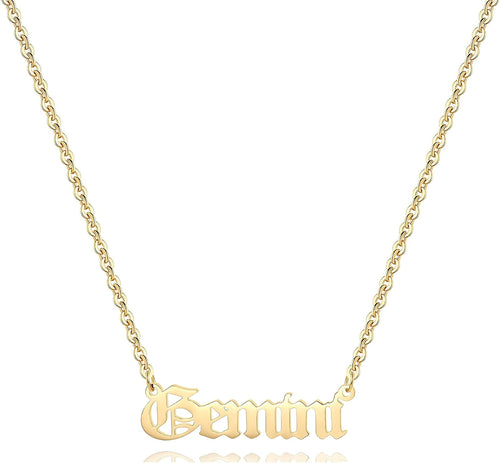 18K Gold Plated Astrology Necklace for Women Jewelry,12 Zodiac Pendant Horoscope Constellations Necklace