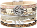 Inspirational Tree of Life Boho Leather Wrap Bangle Bracelets for Women, Teen Girl Gifts Trendy Stuff, Fashion Accessories Jewelry Gifts for Women Girls