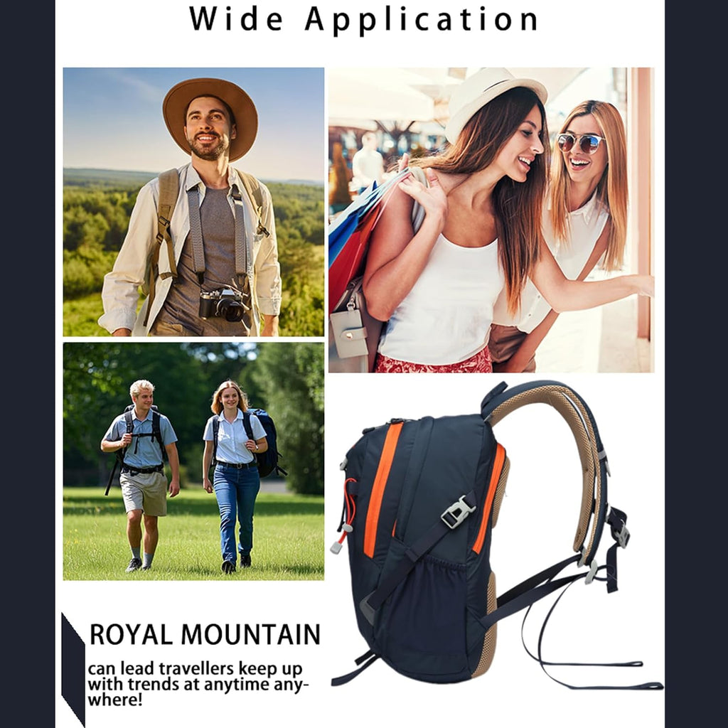 Small Hiking Backpack, 20L Lightweight Travel Backpacks for Men Women, Water Resistant Outdoor Day Pack, Ultralight Camping Daypack Backpacks, Durable Hiking Backpack Fit for Camping.(With Rain-Cover)