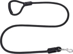 Dog Leash with Genuine Leather Connection/Handle, 4/5/6 FT | Rope Leash, Heavy Duty 360° Swivel Metal Clasp, for Small Medium & Large Dogs
