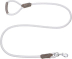 Dog Leash with Genuine Leather Connection/Handle, 4/5/6 FT | Rope Leash, Heavy Duty 360° Swivel Metal Clasp, for Small Medium & Large Dogs