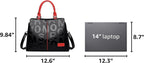 Fashion Leather Black with Red Handbags Medium for Women Luxury Shoulder Bag Tote Top-Handle Satchel Purses for Ladies