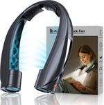 Neck Fan - Portable Neck Fan with LED Book Light, 6-20H Long Battery Life, 6 Speeds Adjustable, USB-C Rechargeable, Hands-Free Wearable Fan, Cooling Personal Fan Gifts for Men Women Dad Mom
