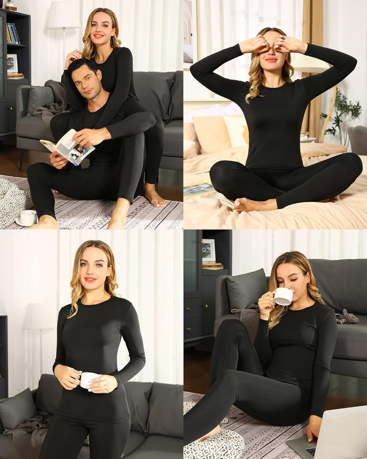 Thermal Underwear for Women Long Johns Base Layer Thermals Set | Warm Fleece Lined Long Sleeve Top & Leggings, Winter Clothing for Cold Weather,Moisture-Wicking, Heat Retention, Ultra Soft
