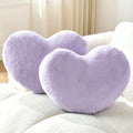 2PCS Throw Pillows Heart Pillow Home Decor Decorative Couch Pillows Bed Pillows Outdoor Pillows Valentine Gift,Purple 13"*19"
