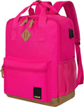 Small Carry on Travel Backpack with USB Charging Port, Lightweight Water Resistant Mini Carry-On Backpack for Men Women, Compact Personal Everyday Backpack,Rose