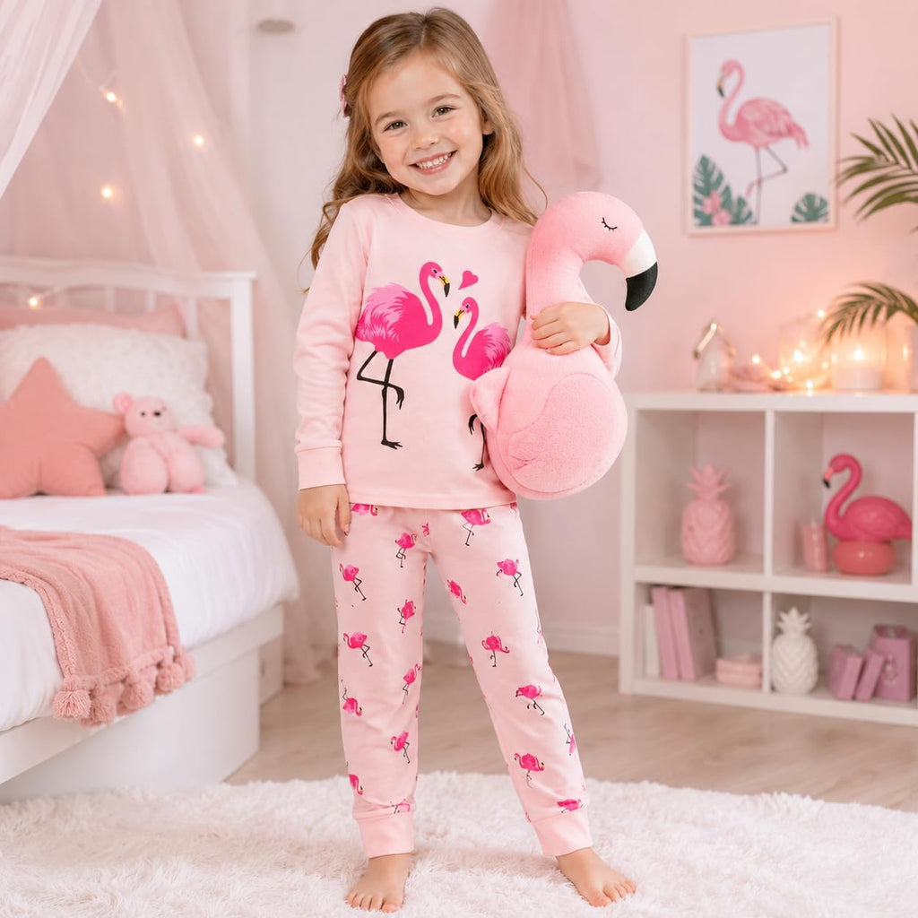 Little Girls Mermaid Pajamas 2 Piece Set 100% Cotton Sleepwear Toddler Clothes for Kids Baby Ladybug Style Pjs