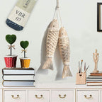 Antique Wood Fish Decor Ornament Wall Hanging Wooden Fish Decoration | Home Nautical Theme Decor